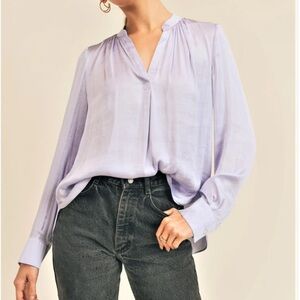 RESET BY JANE Lindsey Blouse Lilac Long Sleeve Top Blouse